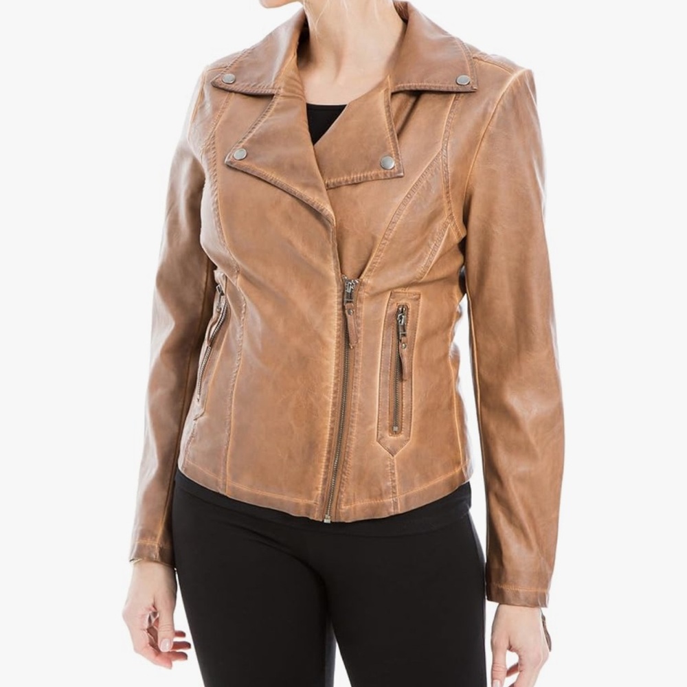 Women's Tan Leather Jacket